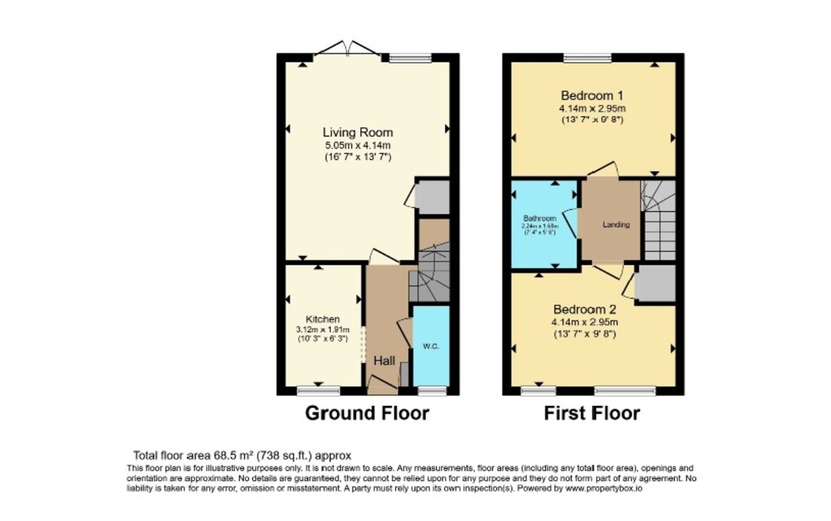 2 bed semi-detached house for sale in Tarka Way, Crediton, EX17 - Property floorplan