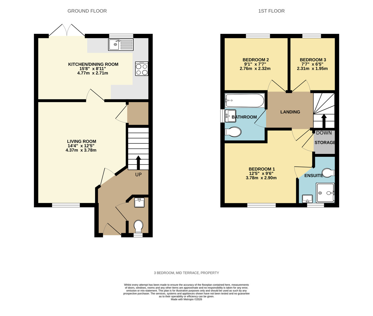 3 bed terraced house for sale in Linton Road, Exeter, EX1 - Property floorplan