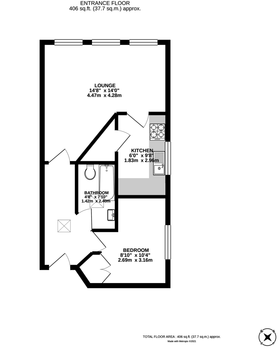 1 bed flat for sale in Angel Pavement, 145-147 Fore Street - Property floorplan