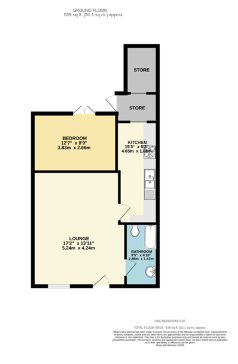 1 bed apartment for sale in Oxford Road, Exeter, EX4 - Property floorplan