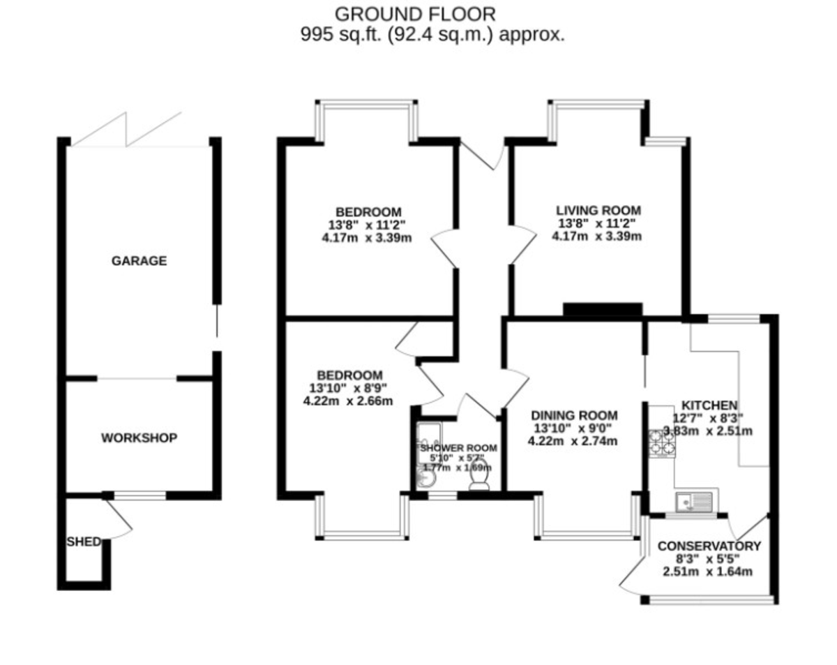 2 bed detached bungalow for sale in Buckerell Avenue, St Leonards, EX2 - Property floorplan