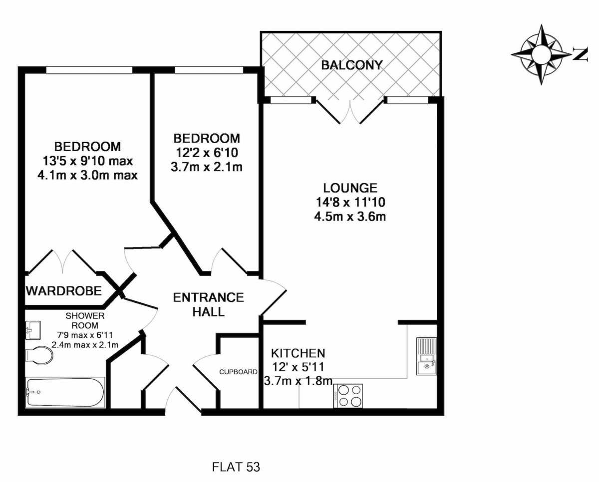2 bed apartment for sale in Constantine House, New North Road - Property floorplan
