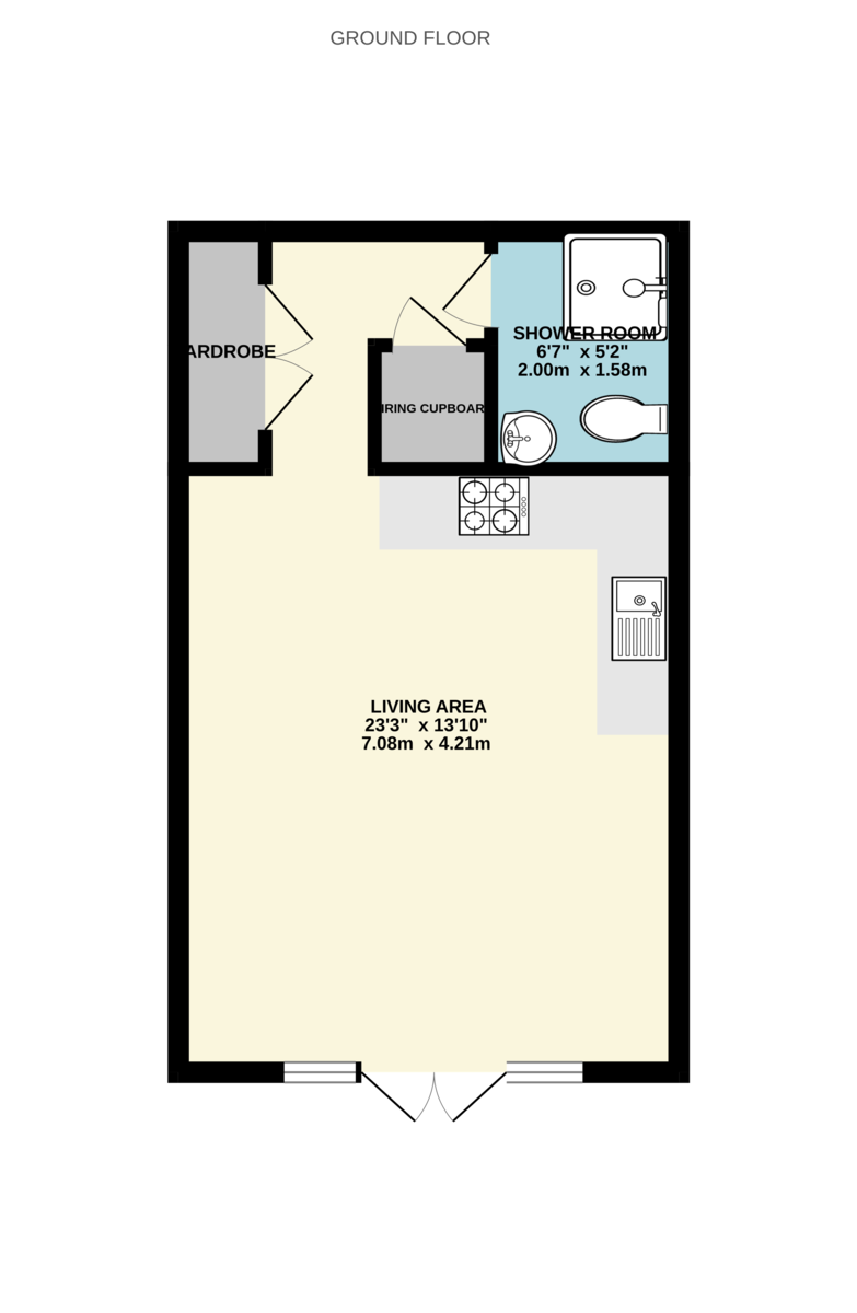 Studio flat for sale in New North Road, Exeter, EX4 - Property floorplan
