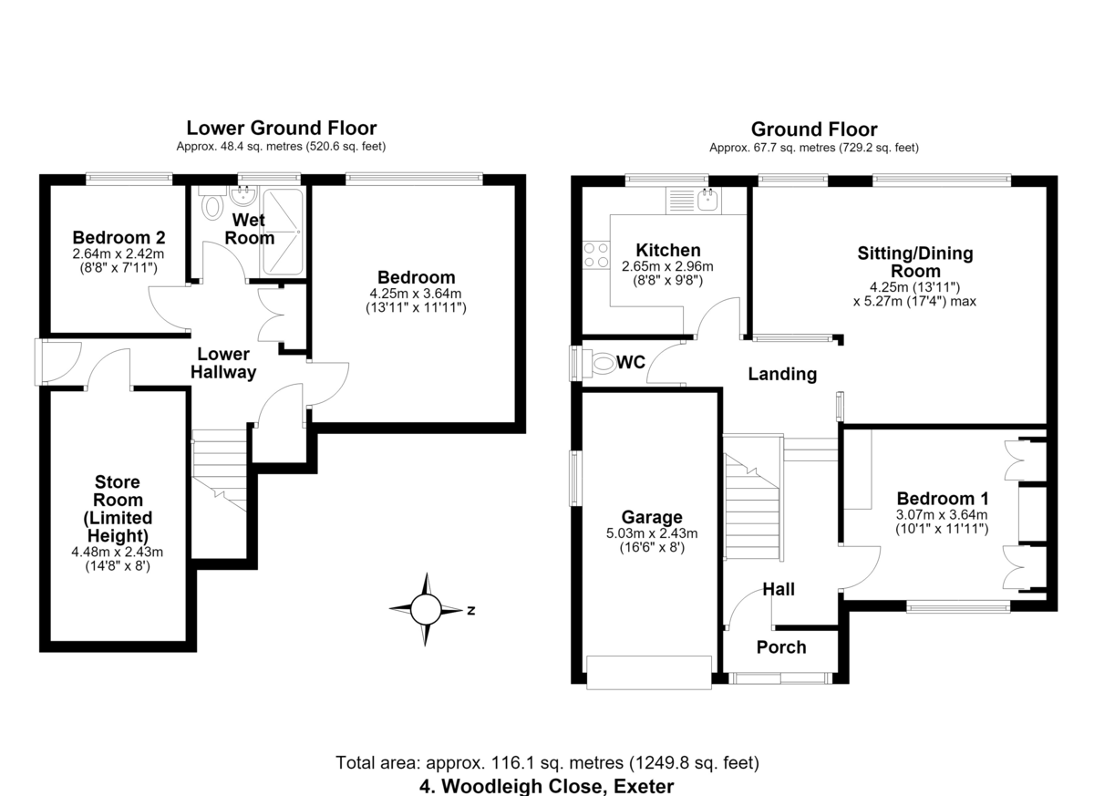 3 bed detached house for sale in Woodleigh Close, Exeter, EX4 - Property floorplan