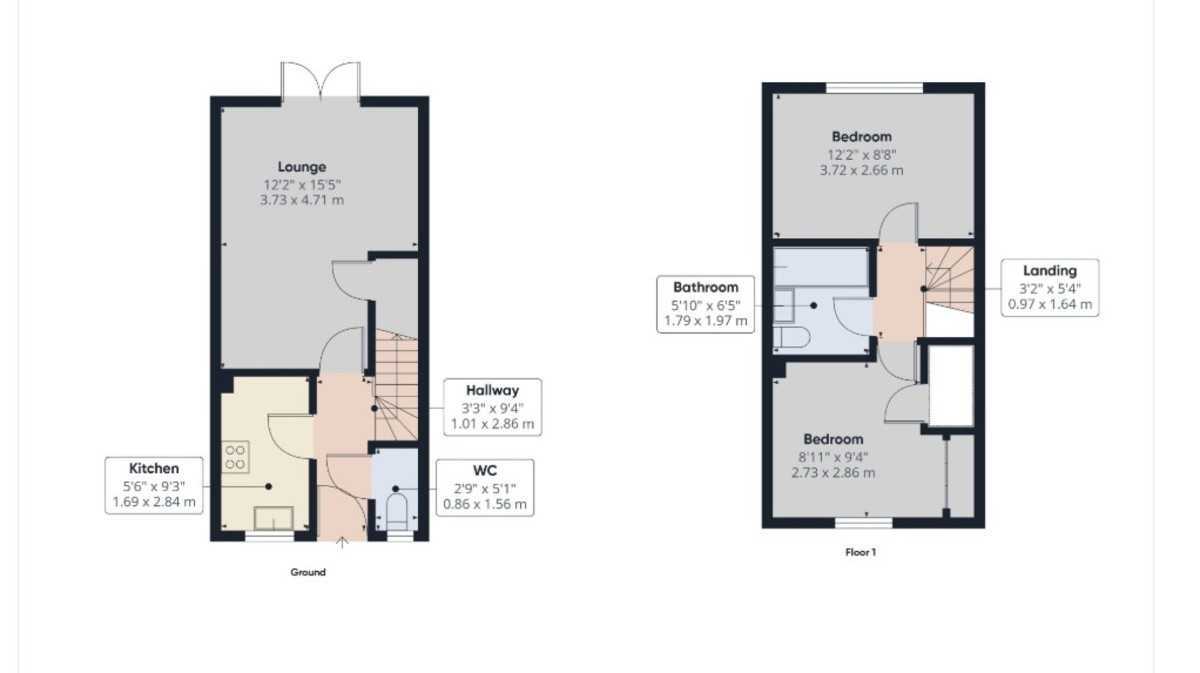 2 bed terraced house to rent in Alsa Brook Meadow, Tiverton - Property floorplan