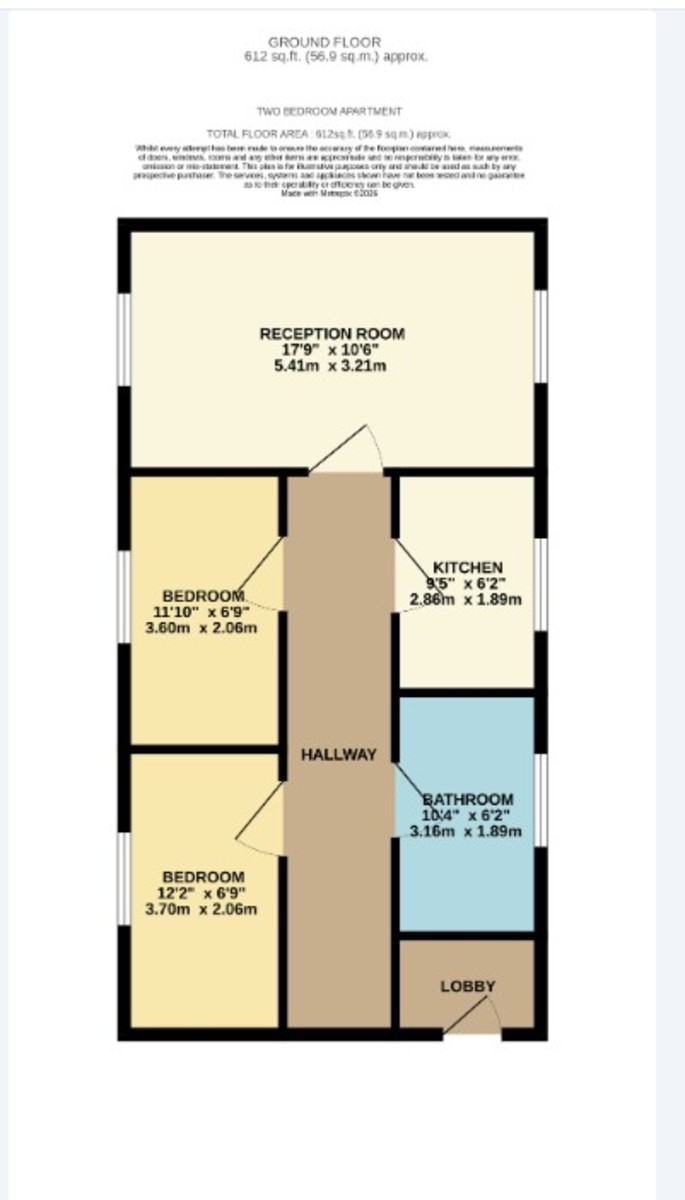 2 bed apartment for sale in Heraldry Way, Exeter, EX2 - Property floorplan