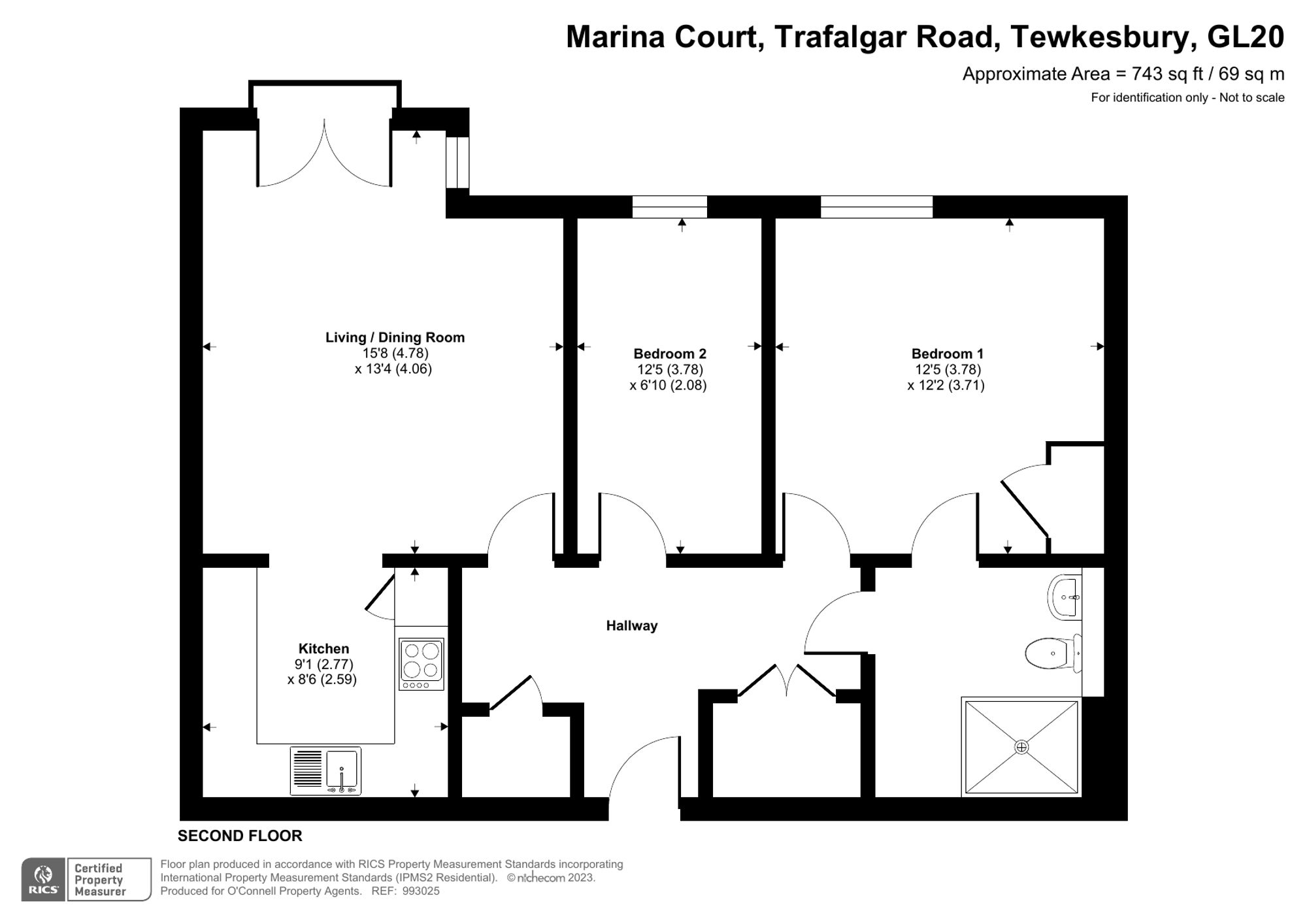 2 bed retirement property for sale in Trafalgar Road, Marina Court Trafalgar Road, GL20 - Property floorplan