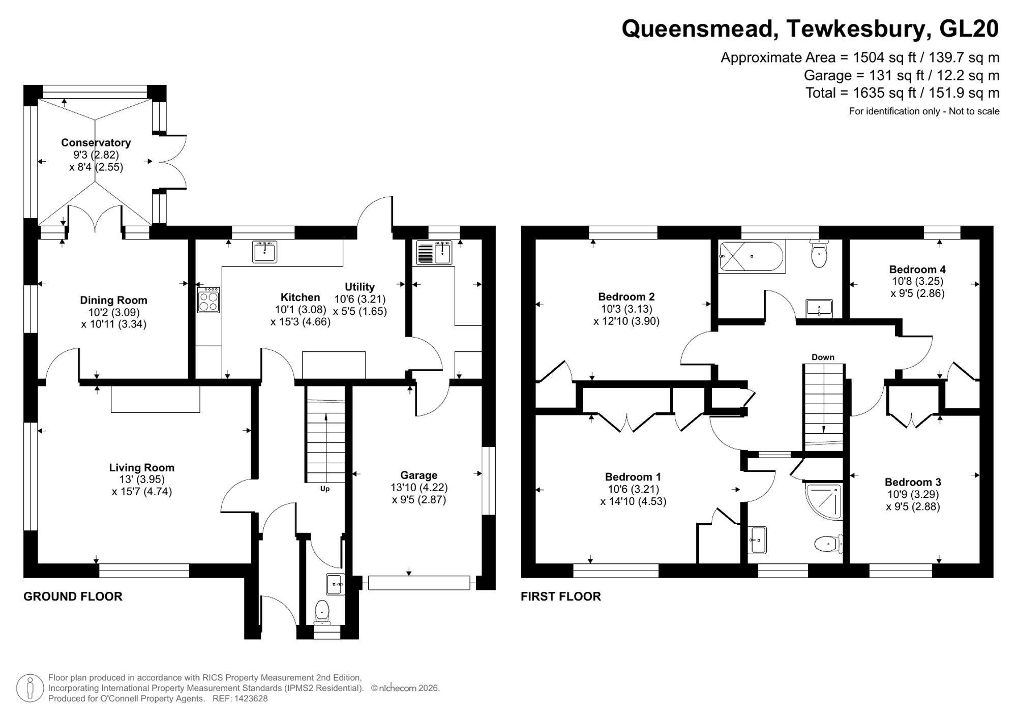 4 bed detached house for sale in Queensmead, Bredon, GL20 - Property floorplan