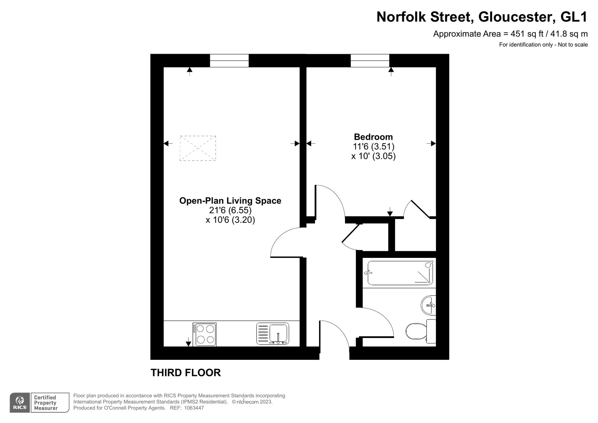 1 bed apartment to rent in Norfolk Street, Gloucester, GL1 - Property floorplan