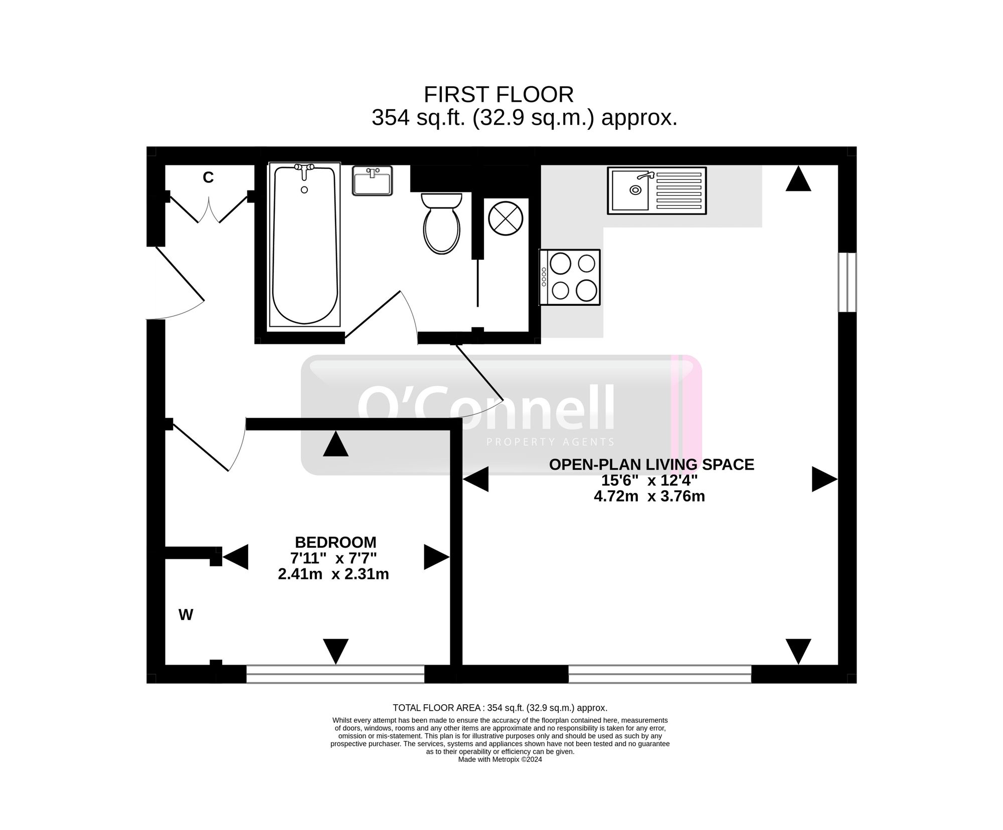 1 bed apartment to rent in Myers Road, Gloucester, GL1 - Property floorplan