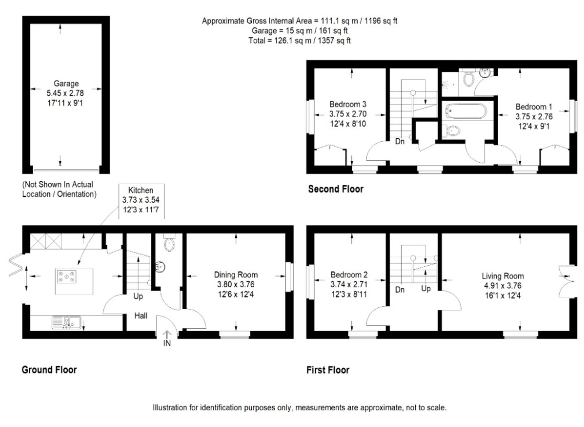 3 bed end of terrace house for sale in Second Crossing Road, Walton Cardiff, GL20 - Property floorplan