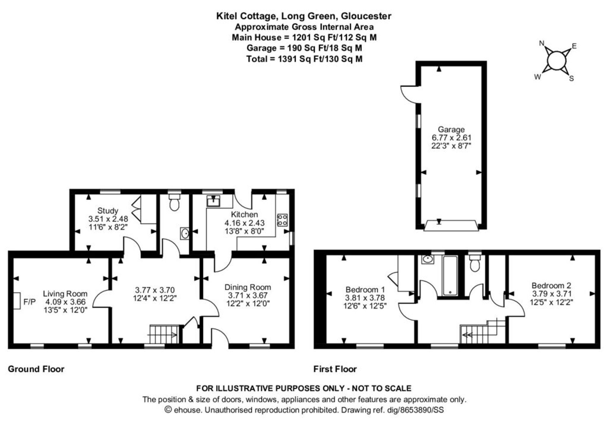 3 bed detached house for sale in Long Green, Forthampton, GL19 - Property floorplan