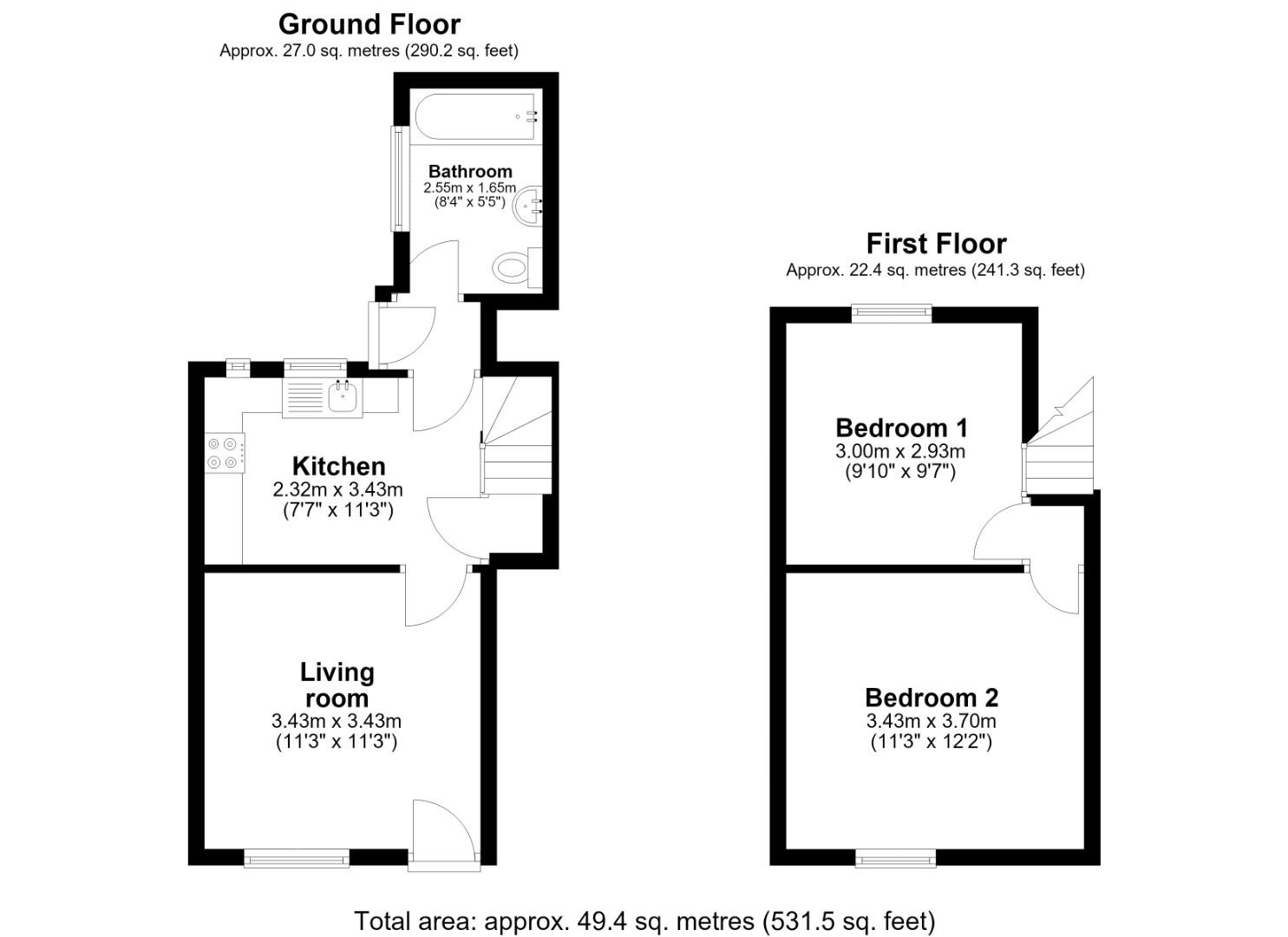 2 bed terraced house for sale in Ranby Road, Coventry - Property Floorplan